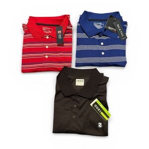 3 piece bundle 2 Chaps Golf 78 red &Blue and black Izod Golf size 2XLT New